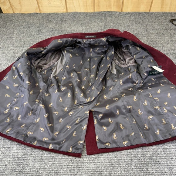 LAUREN Ralph Lauren Mens Corduroy Blazer Jacket Burgundy 43S charm Class preppy - Picture 16 of 16